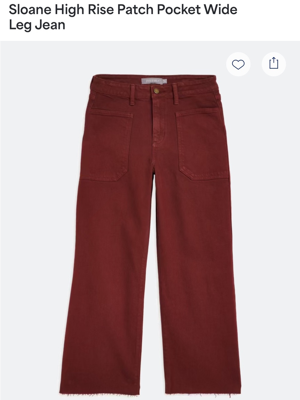 Just USA High-Rise Wide Leg Jeans